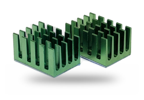 LATTICE Heatsinks (20x14x11mm - Green) - 2 Pack