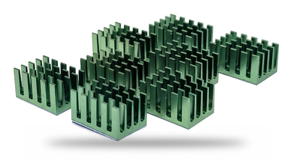 LATTICE Heatsinks (20x14x11mm - Green) - 8 Pack