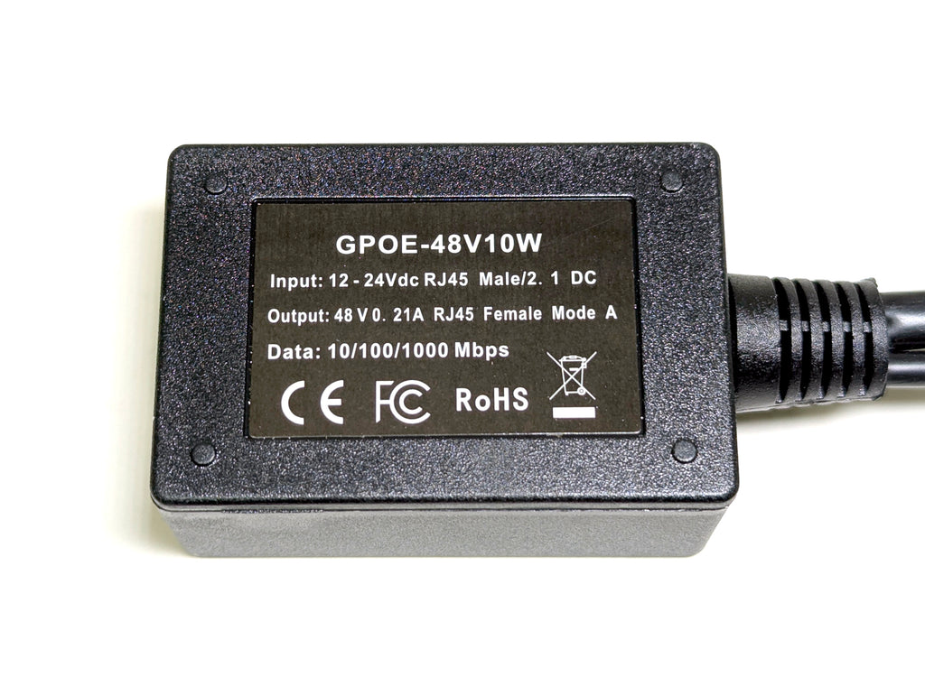 Gigabit PoE Injector: 1-Port (10W, DC12-30V)