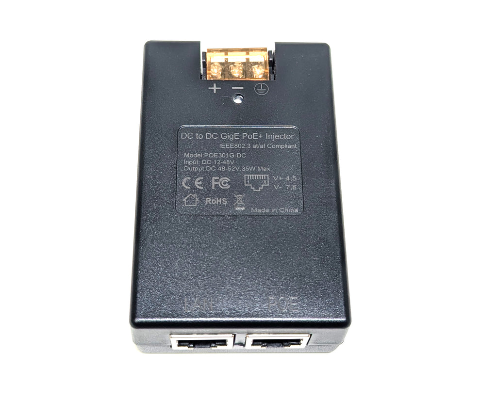 Gigabit PoE Injector: 1-Port (35W, DC12-48V)