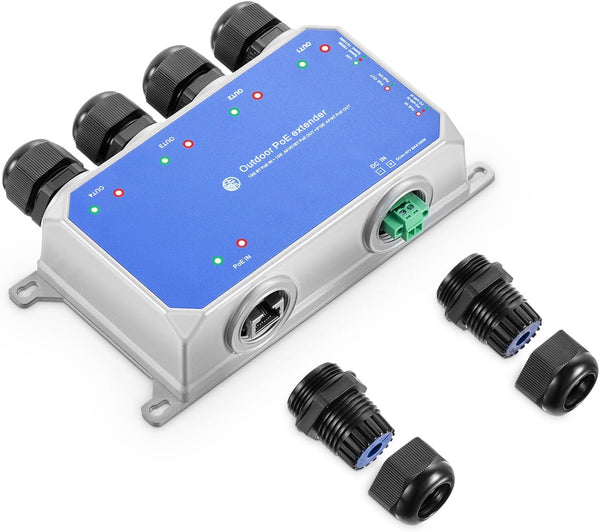 Gigabit PoE Extender: 5-Port (90W, Outdoor, IP67)